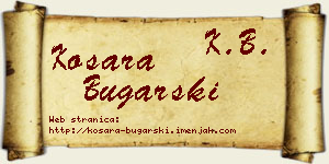 Kosara Bugarski vizit kartica